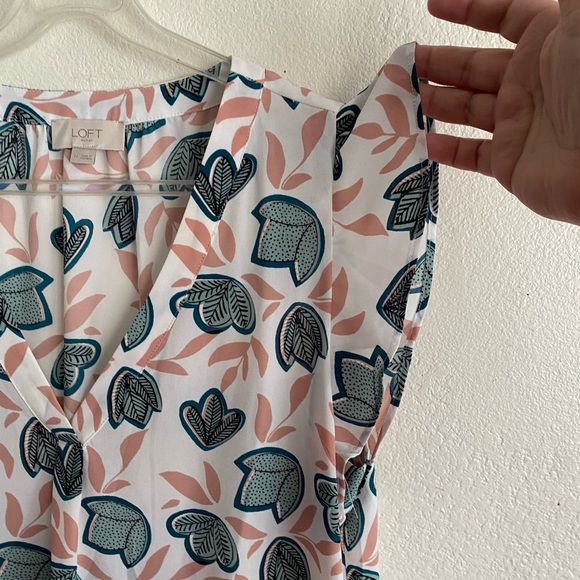 Loft Vine Flutter Cap Sleeve Blouse M - Picture 4 of 8